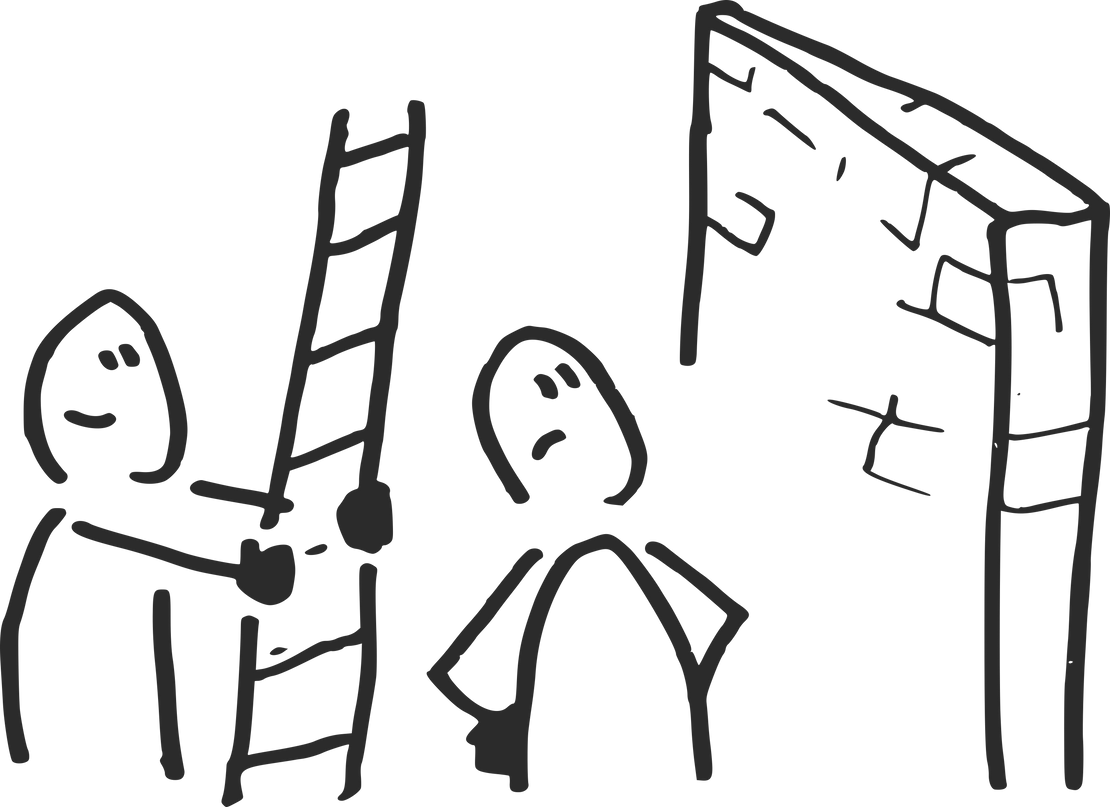 Stickman Holding a Ladder Illustration